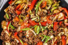 Sesame Ground Beef Stir Fry
