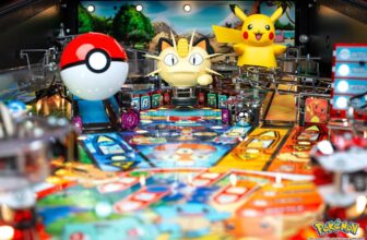The official Pokémon pinball machine has an animatronic Pikachu and a Master Ball plunger